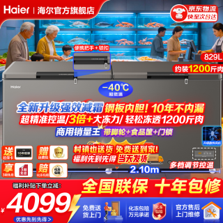 海尔 冰柜商用大容量家用冷柜冷藏冷冻两用300升以上一级能效节能卧式低温全冷冻速冻保鲜柜