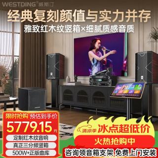 威斯汀 家庭ktv音响套装 唱歌全套设备点歌一体机家庭影院客厅专业K歌竖箱KM10+12吋重低音炮