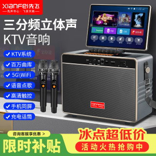 先飞 KS11S家庭ktv音响套装点歌机一体机户外蓝牙广场舞音响带显示屏家用话筒唱歌电视K歌卡拉ok音箱
