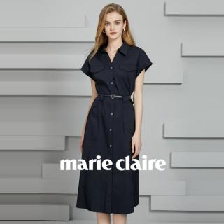 Marie Claire 女士时尚宽松职业衬衫连衣裙