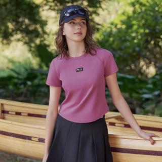 FILA 女装时尚辣妹T恤女运动休闲针织短袖上衣