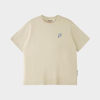 FILA FUSION系列运动T恤男女同款宽松纯棉针织短袖衫