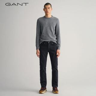 限尺码：GANT 春夏季棉质男士休闲牛仔裤时尚修身黑色百搭直筒通勤长裤