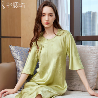 舒绸坊真丝睡衣女士夏季新中式国风提花杭州桑蚕丝睡裙薄款家居服