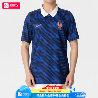 NIKE 短袖男26夏季款足球系列法国队球迷版球衣透气网眼拼接运动T恤男