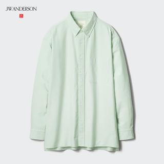 优衣库 牛津纺宽松衬衫/长袖男装女装合作款/衬衣484244 51 嫩绿色 M