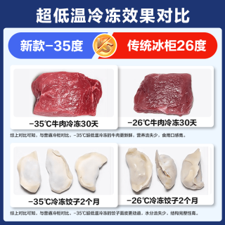海尔 宝蓝冰柜小型家用冷柜200/300升无需频繁除霜一级能效节能全冷冻超低温家庭单温冷藏大容量商