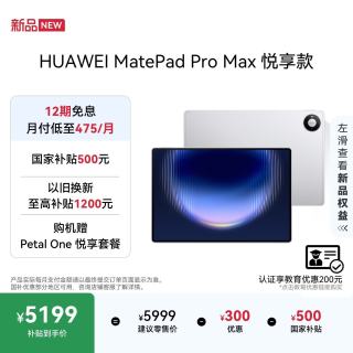 华为 MatePad Pro Max 13.2英寸 3K OLED屏 12GB+256GB 皓月银 平板电脑