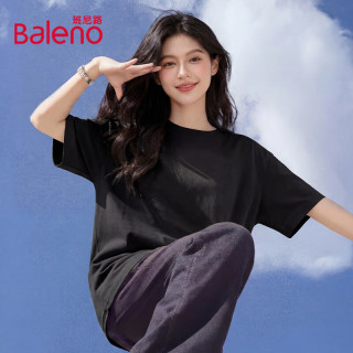 班尼路 纯棉短袖T恤女2026夏季新款简约风纯色内搭宽松休闲百搭上衣