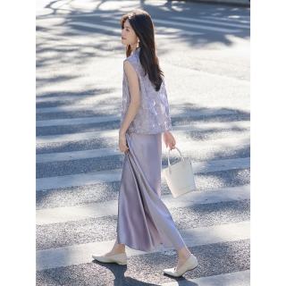 尚静 新中式套装裙子女26年夏新女装旗袍绣花上衣缎面鱼尾裙两件套女