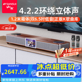 山水 DV-93P电视音响K歌一体机 回音壁全景声影院家庭KTV套装带点歌机唱歌卡拉OK视频音箱智能蓝牙