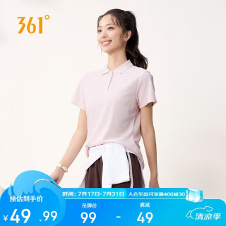 361° t恤女夏季新款运动polo衫速干休闲跑步健身短袖上衣662624111H-2