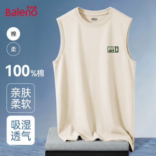 班尼路 重磅纯棉背心男2026夏季新款吸湿透气清爽百搭无袖t恤男运动坎肩