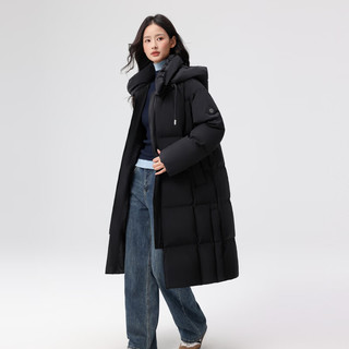 雪中飞 修身H版型连帽防风 黑色 S/160/84A 女士羽绒服