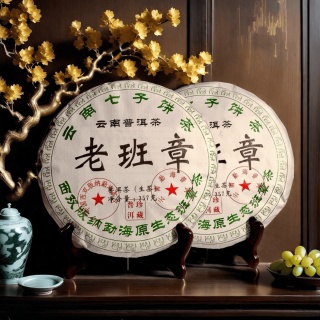 简酌 08年普洱茶生茶2大饼老班章饼茶叶布朗老树普洱生茶七子饼714g 普洱茶生茶饼 714g