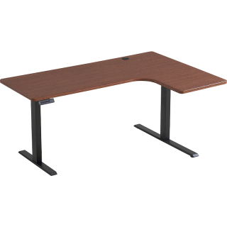 林氏家居 BG047 L型电动升降桌腿 胡桃木色 转角书桌