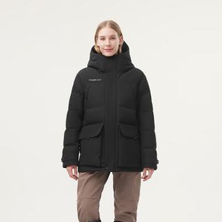 坦博尔 户外极寒羽绒服男女同款高充绒量防风防水耐磨冬季保暖厚外套 极夜黑 L
