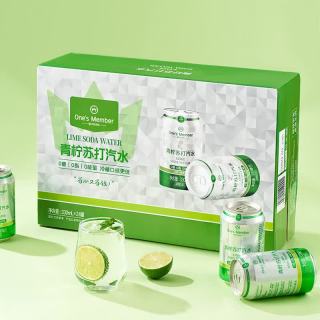 1号会员店 青柠味苏打汽水 0糖0卡0脂 330ml*24罐