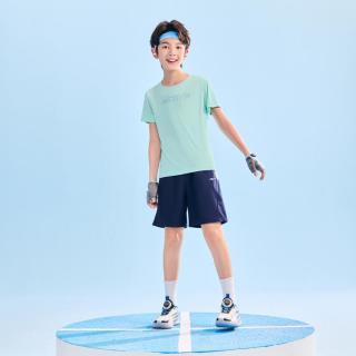 鸿星尔克 基础百搭儿童运动短袖吸湿速干男女童运动防晒T恤简洁透气