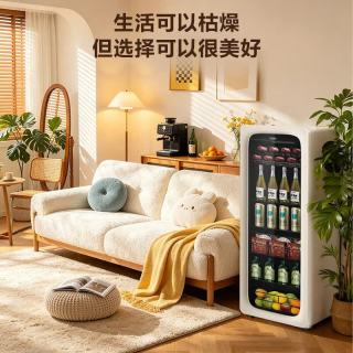 海尔 150L风冷无霜冰吧家用冷藏柜保鲜柜客厅饮料水果小冰箱小冰柜一级能效