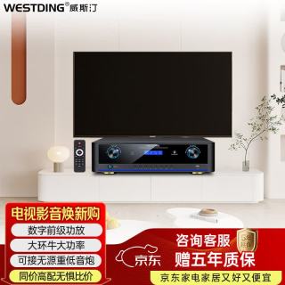 威斯汀 功放机家庭影院搭配音响组合 2.1声道1800W峰值大功率818数字功放机一台
