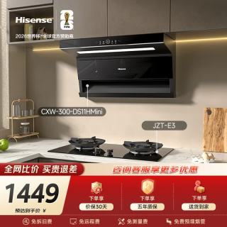 海信 烟灶套装24立方大吸力家用上门安装抽排吸油烟机DS11HMini+5.2KW64%热效率燃气灶E3