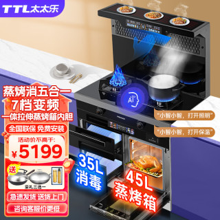 太太乐 集成灶一体式蒸烤一体独立蒸烤 蒸烤箱侧吸下排式12T