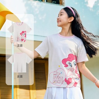 安踏 小马宝莉IP安踏儿童短袖女童2026新款儿童T恤卡通可爱粉女孩上衣