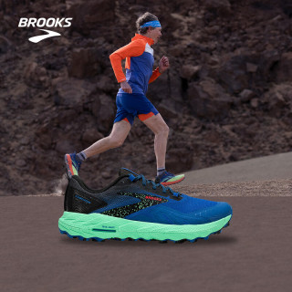 BROOKS Cascadia17 越野跑鞋 男款 蓝/黑色/春芽绿 44