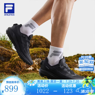 FILA BOA雪狼3+|FILA斐乐户外跑鞋男鞋2026秋新款运动鞋子徒步鞋登山鞋 黑-BK 41