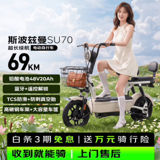 斯波兹曼 Sportsman）2026新新国标电动车爱玛持有品牌,48V20AH铅酸电池续航70KM城市通勤