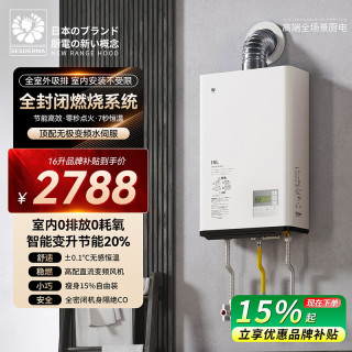 赛斯黛玛 赛斯德玛恒温水伺服增压浴室开放厨房专用平衡式天燃气液化气燃气热水器16升下置风机