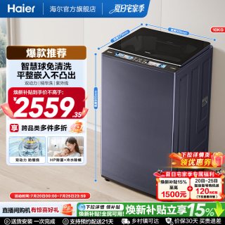 海尔 |海尔洗衣机双动力10kg波轮免清洗全自动家用689