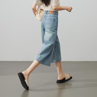 ESE-Y 软且有型利落牛仔裤女26夏新小个子高腰六分阔腿裤
