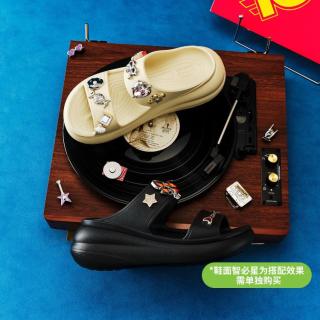 crocs 泡芙女凉鞋坡跟鞋户外厚底拖鞋高跟鞋