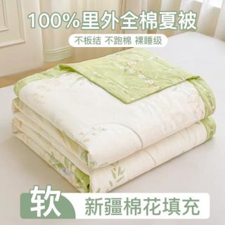 洁丽雅 里外全棉夏凉被裸睡儿童100%纯棉夏被家用宿舍空调被子棉被芯