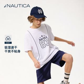 NAUTICA 美式儿童吸汗速干防晒短袖T恤 三色可选