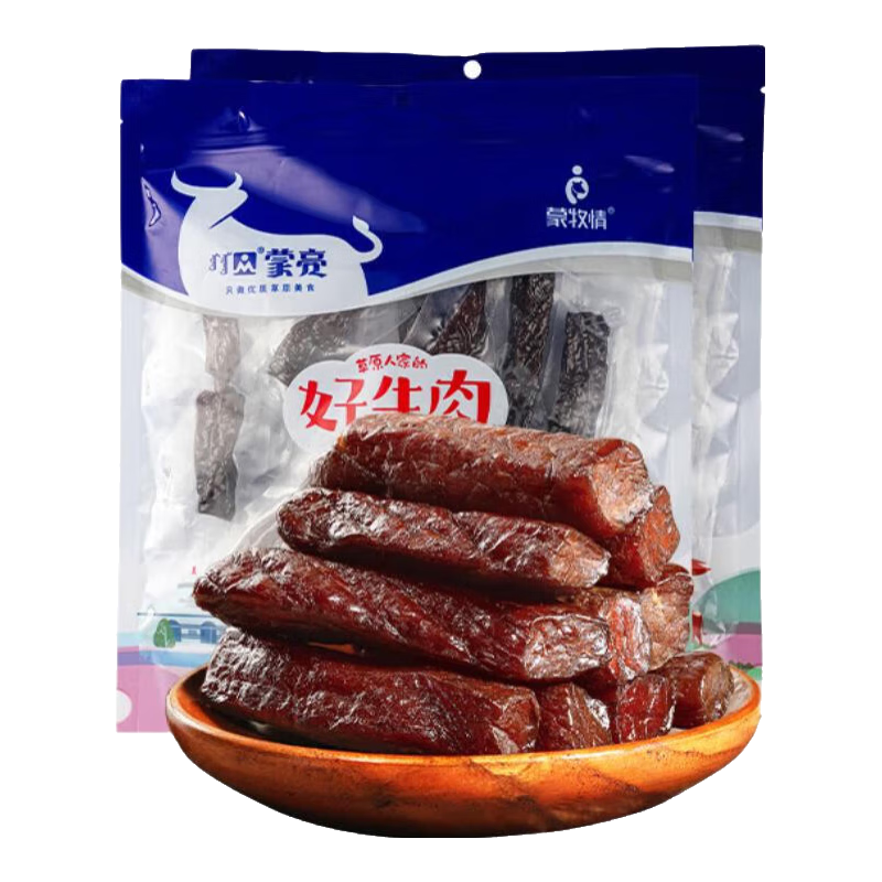 蒙亮 手撕风干牛肉干 5成干 250g*2袋