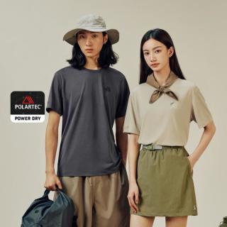 伯希和 户外Polartec Power Dry短袖速干时尚宽松印花T恤
