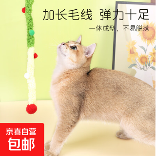 京喜自营-专用品牌 逗猫棒-长杆60cm绿白毛球（一支）