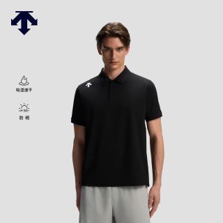 迪桑特 TRAINING系列 吸湿速干防晒 黑色 XL POLO衫
