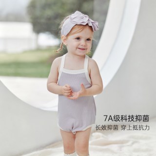 巴厘小猪 宝宝衣服夏季女宝吊带包屁衣背心三角哈衣婴幼儿连体衣