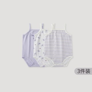 巴厘小猪 女宝宝包屁衣夏季小月龄吊带背心哈衣爬爬服婴儿连体衣