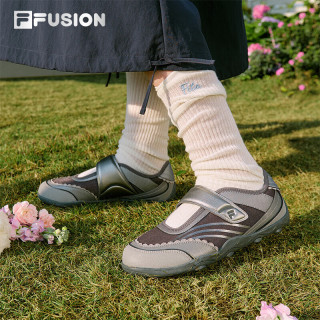 FILA FUSION潮牌薄巧鞋FLORA玛丽珍女鞋芭蕾鞋2025夏季新款凉鞋 影黑灰/镍银色-DN 35.5