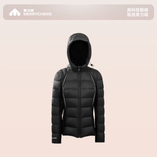 移动端：美力城 暖天鹅羽绒服修身显瘦连帽休闲时尚鹅绒服外套女冬