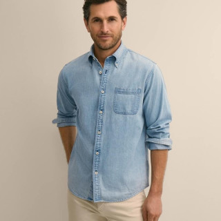Brooks Brothers 男士 Archival Denim Shirt in Cotton Twill 衬衫