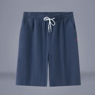 月伊纺 夏季纯色抽绳运动短裤男宽松直筒休闲五分裤青年100%纯棉百搭裤衩