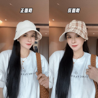 赫卡维 韩版双面戴格纹鸭舌帽