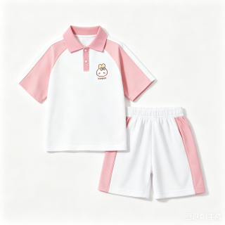 小猪班纳 童装POLO衫套装 男女童夏季新款运动短袖短裤套装