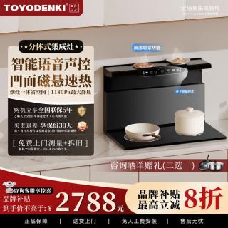 TOYODENKI 家用分体式集成灶抽油烟机燃气灶一体式 双灶音分体式集成灶（左凹右平） 天然气12T